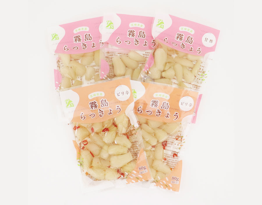 霧島らっきょう 甘酢 80g×3枚 ピリ辛80g×2枚セット